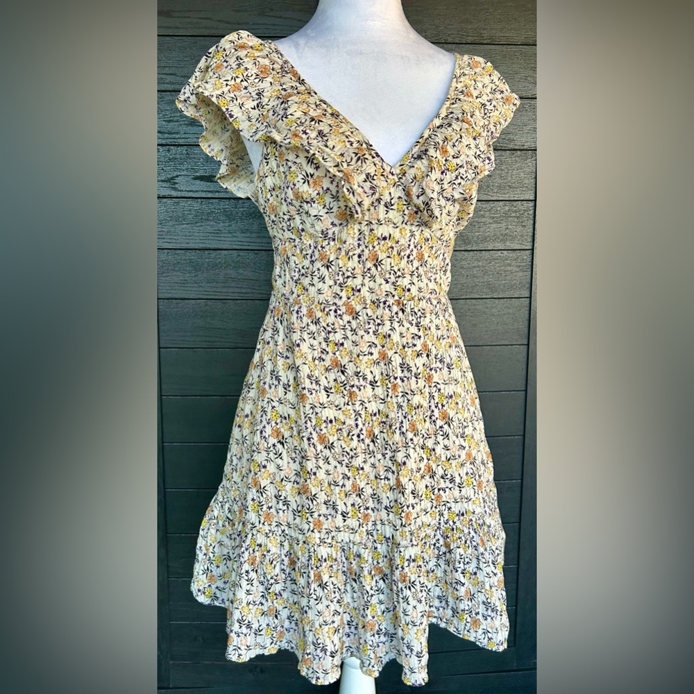 **MINKPINK** Designed in Australia, Floral Ruffle -Cap Sleeve, A-Line, Sundress